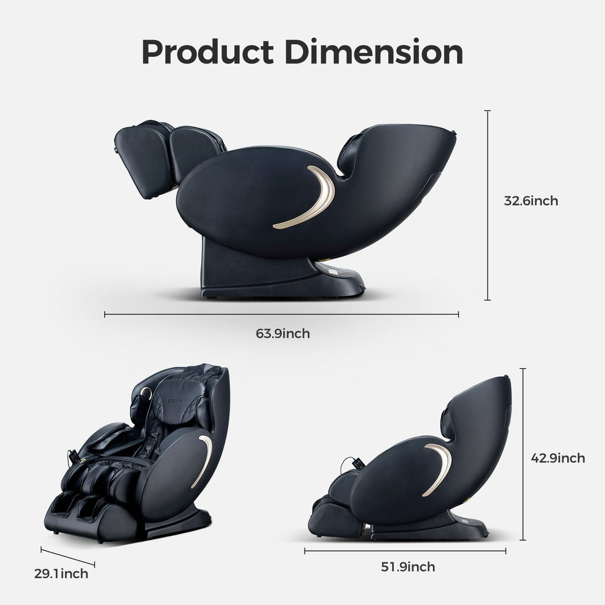 3D Zero Gravity Massage Chair with Full Body Shiatsu - Black or Beige