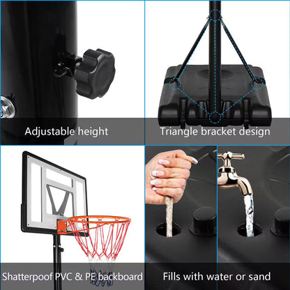 7 Ft. to 10 Ft. H Adjustment Portable Basketball Hoop Basketball System for Adults and Teenagers YJ