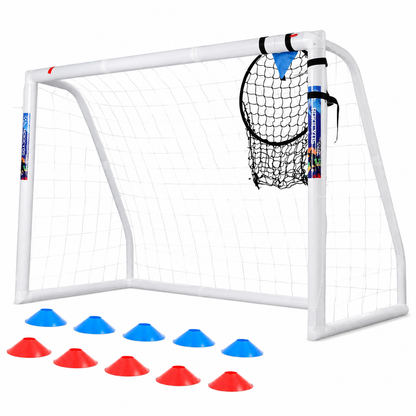6×4 FT Portable Soccer Goal with Target Net and Training Cones