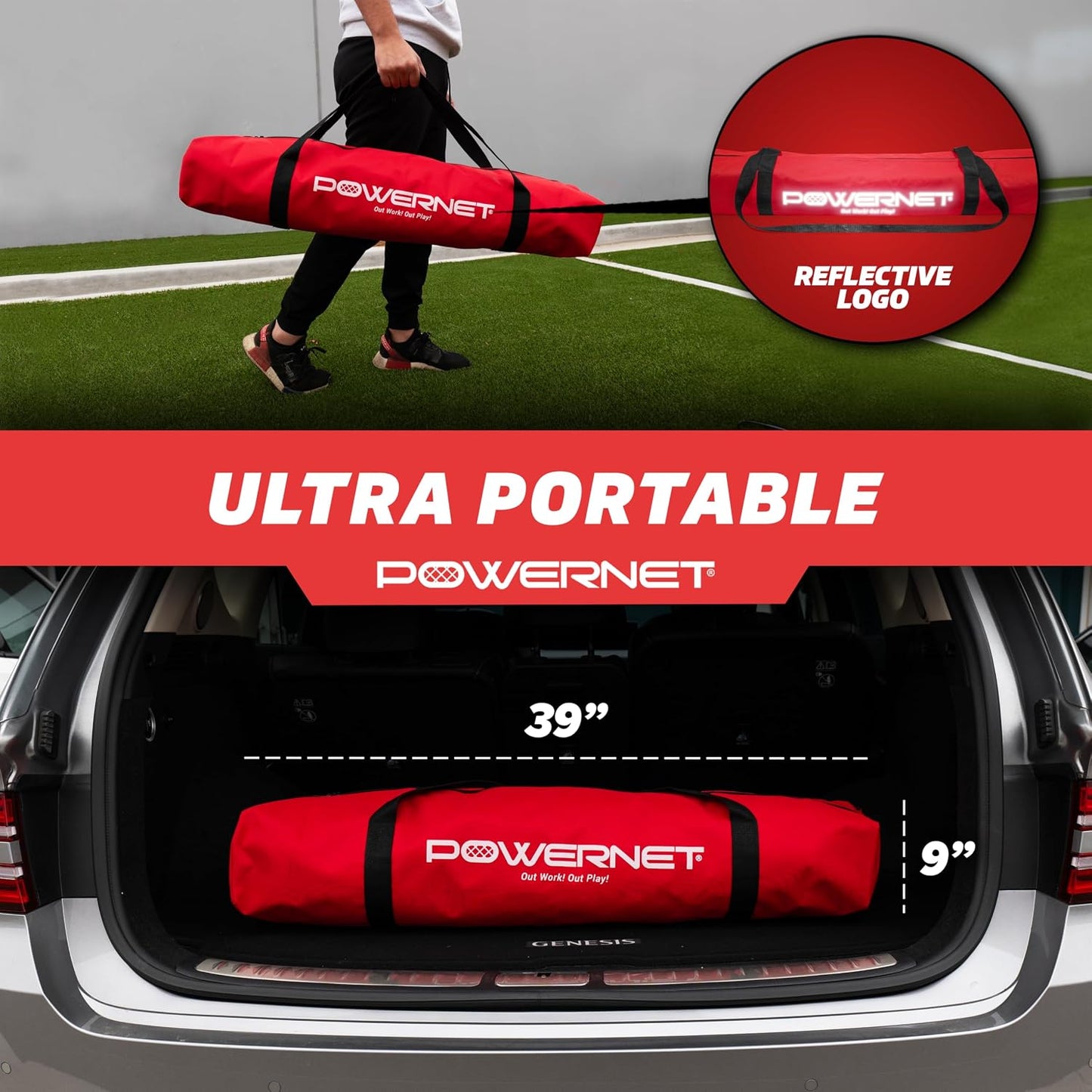 Soccer Goal for Backyard, 3Mx2M / 6X4 / 8X4 / 12X6 / 14X7 /18.5X6.5 / 21X7 / 24 X 8 Portable Soccer Net, Sports & Outdoors Training Equipment, Quick Setup 1 Goal & Zipper Storage Bag