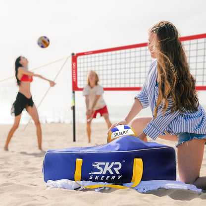 Outdoor Heavy Duty Volleyball Net Set, Anti-Sag Design, Adjustable Aluminum Poles, Portable Volleyball Net for Backyard,Grass and Beach
