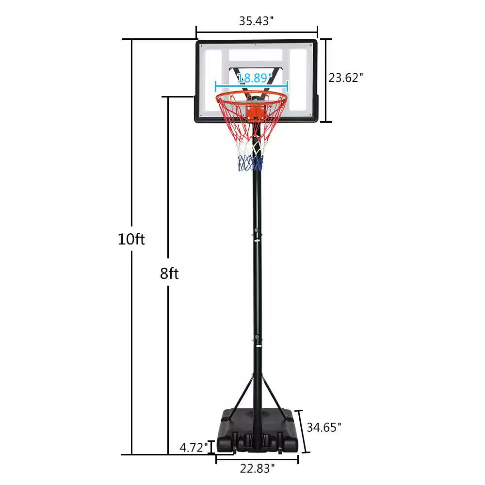 7 Ft. to 10 Ft. H Adjustment Portable Basketball Hoop Basketball System for Adults and Teenagers YJ