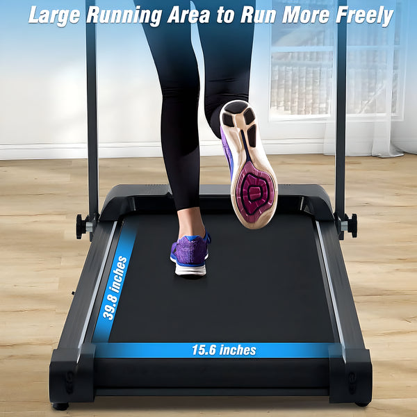 Folding Treadmills Walking Pad for Home Office, 2.5HP Treadmill with Incline Bluetooth Speaker 7.5MPH 265LBS Capacity Treadmill for Running